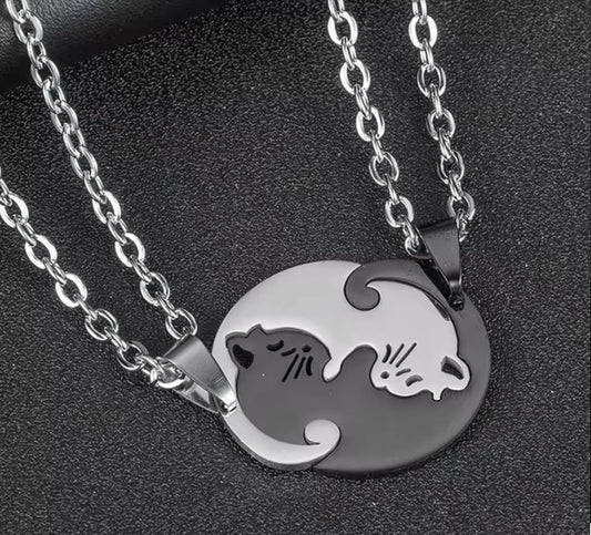 COLLARES DE PAREJA YING- YANG CAT